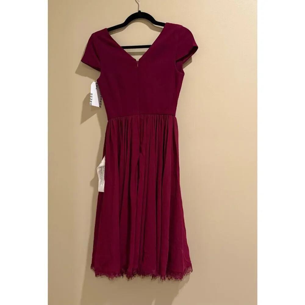 Dress The Population Corey Dress Magenta Maroon XXS NWT - Picture 4 of 6